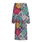 Bohemian Indian Mandala Patchwork Print Hooded Bathrobe