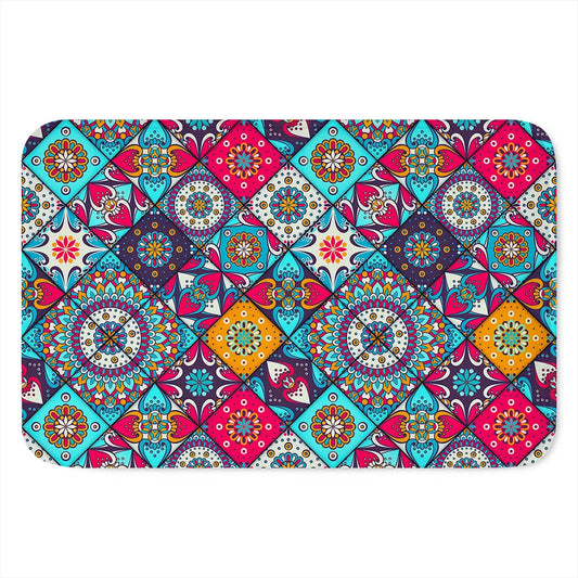 Bohemian Indian Mandala Patchwork Print Indoor Door Mat