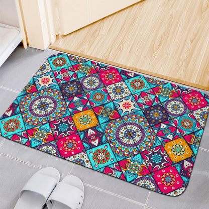 Bohemian Indian Mandala Patchwork Print Indoor Door Mat