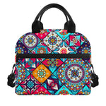 Bohemian Indian Mandala Patchwork Print Insulated Lunch Bag