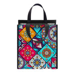 Bohemian Indian Mandala Patchwork Print Insulated Lunch Tote
