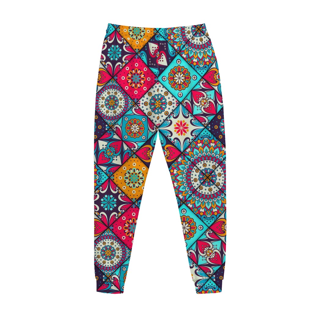 Bohemian Indian Mandala Patchwork Print Jogger Pants