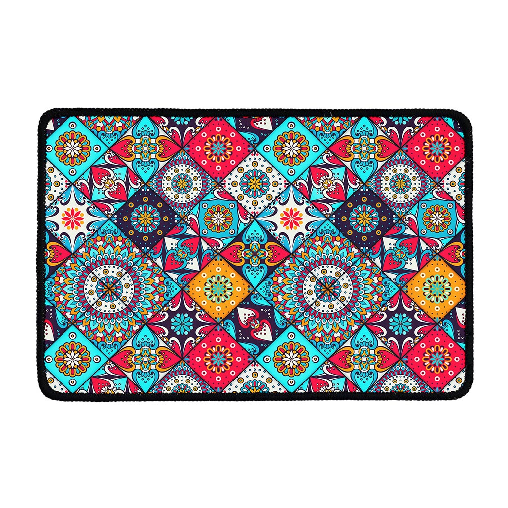 Bohemian Indian Mandala Patchwork Print Kitchen Mat