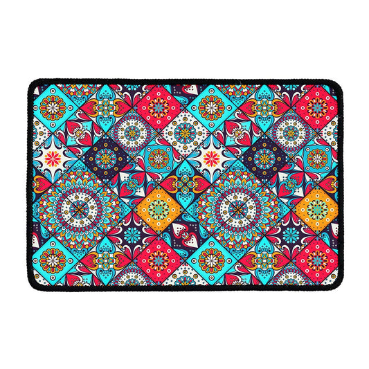Bohemian Indian Mandala Patchwork Print Kitchen Mat