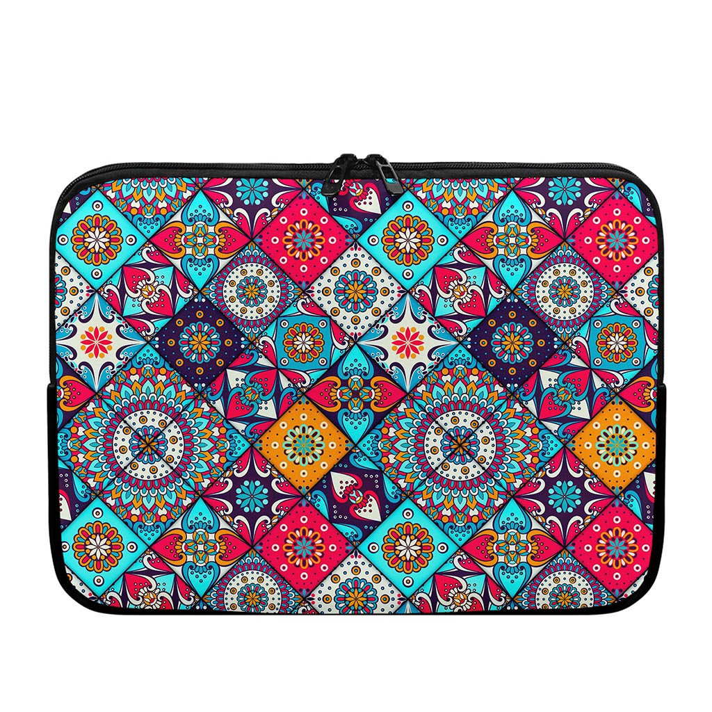 Bohemian Indian Mandala Patchwork Print Laptop Sleeve