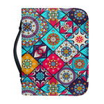 Bohemian Indian Mandala Patchwork Print Leather Bible Cover