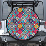 Bohemian Indian Mandala Patchwork Print Leather Spare Tire Cover