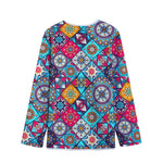 Bohemian Indian Mandala Patchwork Print Long Sleeve Short Coat