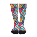 Bohemian Indian Mandala Patchwork Print Long Socks