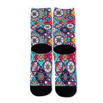Bohemian Indian Mandala Patchwork Print Long Socks