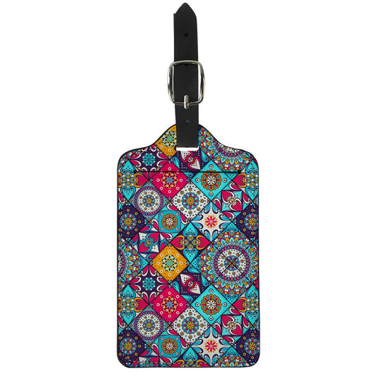 Bohemian Indian Mandala Patchwork Print Luggage Tag