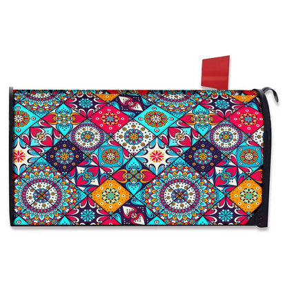 Bohemian Indian Mandala Patchwork Print Mailbox Cover
