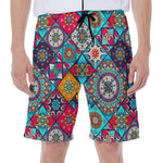 Bohemian Indian Mandala Patchwork Print Men's Beach Shorts