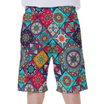 Bohemian Indian Mandala Patchwork Print Men's Beach Shorts