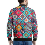 Bohemian Indian Mandala Patchwork Print Men's Bomber Jacket