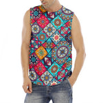 Bohemian Indian Mandala Patchwork Print Men's Fitness Tank Top
