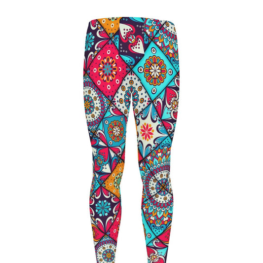 Bohemian Indian Mandala Patchwork Print Men's leggings