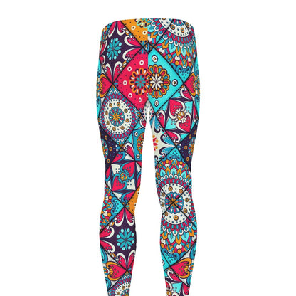 Bohemian Indian Mandala Patchwork Print Men's leggings