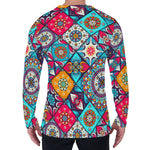 Bohemian Indian Mandala Patchwork Print Men's Long Sleeve T-Shirt