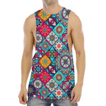 Bohemian Indian Mandala Patchwork Print Men's Muscle Tank Top