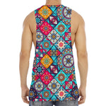 Bohemian Indian Mandala Patchwork Print Men's Muscle Tank Top