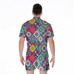 Bohemian Indian Mandala Patchwork Print Men's Rompers