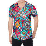 Bohemian Indian Mandala Patchwork Print Men's Shirt