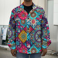 Bohemian Indian Mandala Patchwork Print Men's Shirt Jacket