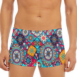Bohemian Indian Mandala Patchwork Print Men's Short Boxer Briefs