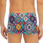 Bohemian Indian Mandala Patchwork Print Men's Short Boxer Briefs