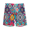 Bohemian Indian Mandala Patchwork Print Men's Athletic Shorts