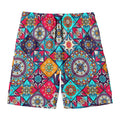 Bohemian Indian Mandala Patchwork Print Men's Swim Trunks