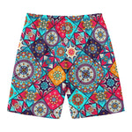 Bohemian Indian Mandala Patchwork Print Men's Swim Trunks