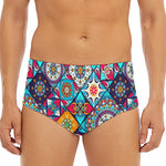 Bohemian Indian Mandala Patchwork Print Men's Triangle Swim Briefs