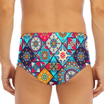 Bohemian Indian Mandala Patchwork Print Men's Triangle Swim Briefs