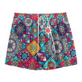 Bohemian Indian Mandala Patchwork Print Mesh Shorts