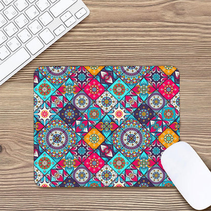 Bohemian Indian Mandala Patchwork Print Mouse Pad
