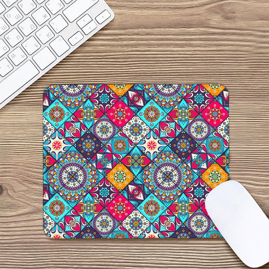 Bohemian Indian Mandala Patchwork Print Mouse Pad