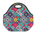 Bohemian Indian Mandala Patchwork Print Neoprene Lunch Bag