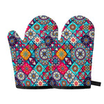 Bohemian Indian Mandala Patchwork Print Oven Mitts