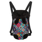 Bohemian Indian Mandala Patchwork Print Pet Carrier Backpack