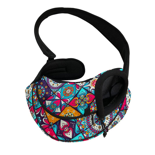 Bohemian Indian Mandala Patchwork Print Pet Sling Carrier