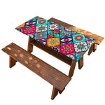Bohemian Indian Mandala Patchwork Print Picnic Table Cover