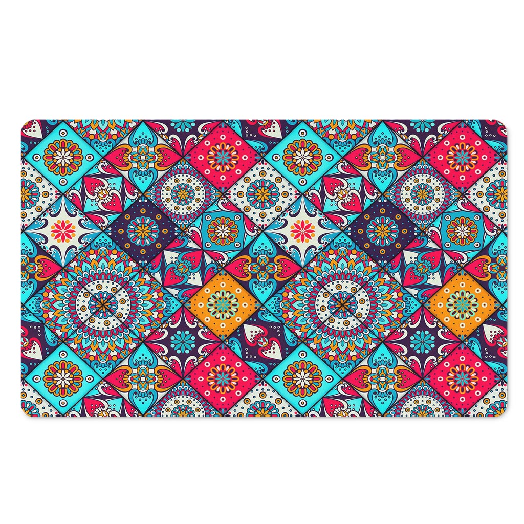 Bohemian Indian Mandala Patchwork Print Polyester Doormat