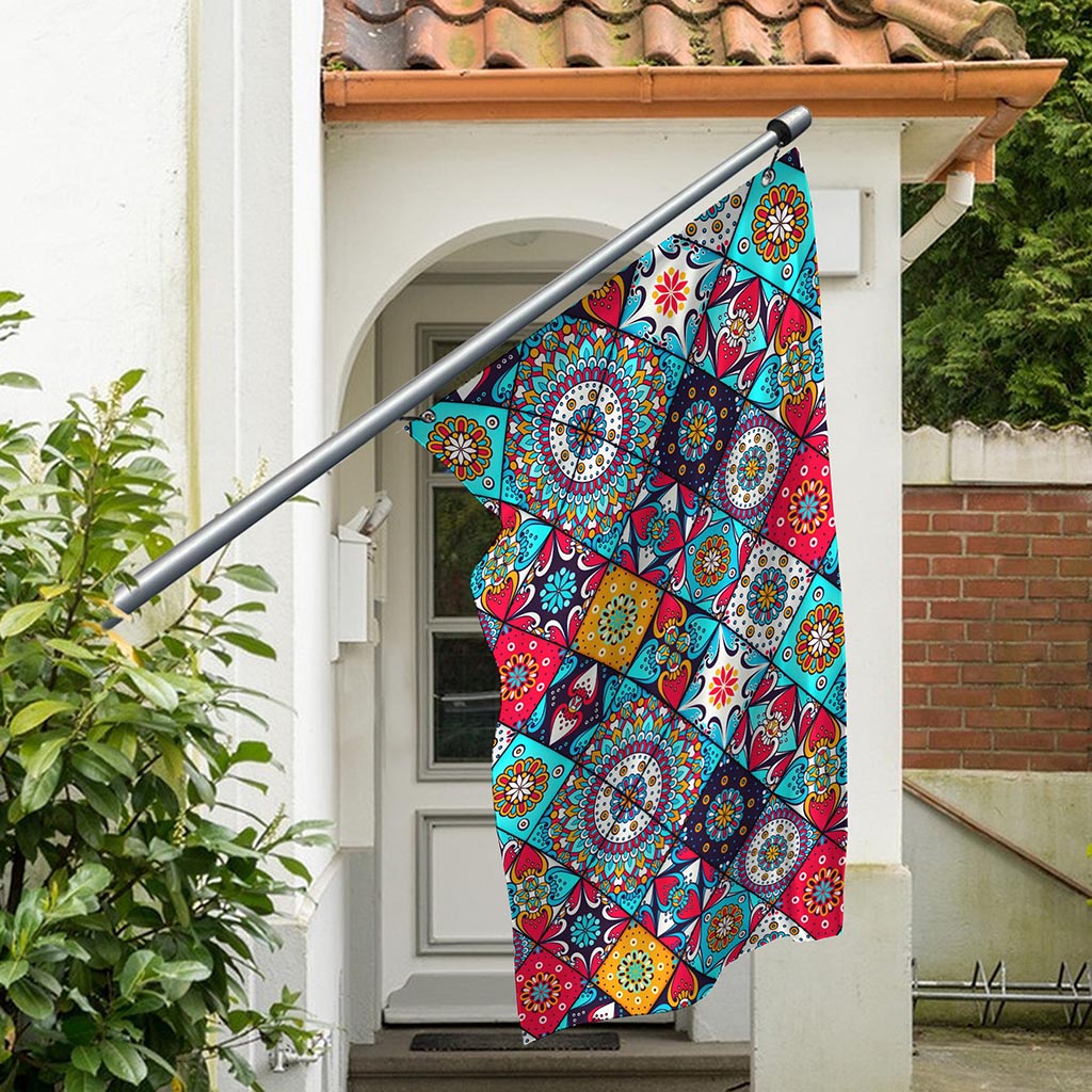 Bohemian Indian Mandala Patchwork Print Polyester Flag