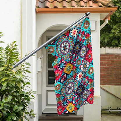 Bohemian Indian Mandala Patchwork Print Polyester Flag