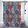 Bohemian Indian Mandala Patchwork Print Premium Shower Curtain