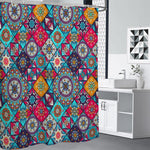 Bohemian Indian Mandala Patchwork Print Premium Shower Curtain