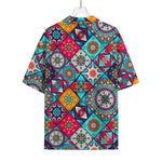 Bohemian Indian Mandala Patchwork Print Rayon Hawaiian Shirt
