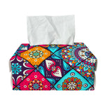 Bohemian Indian Mandala Patchwork Print Rectangle Tissue Box Cover